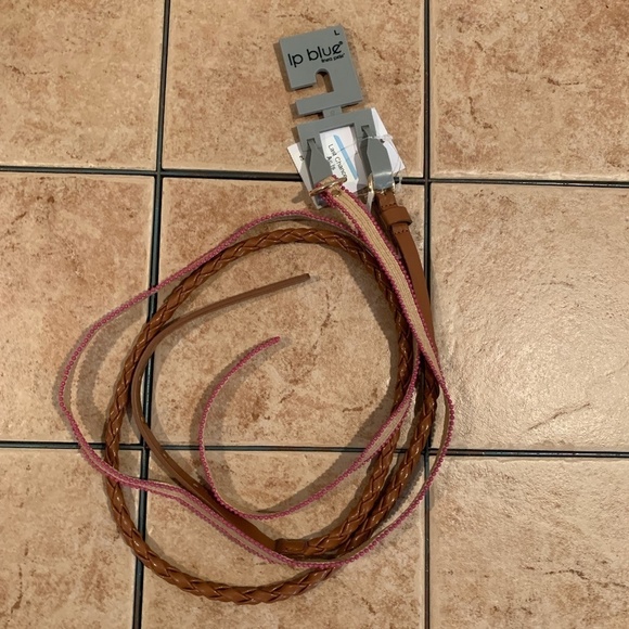 LP Linea Pelle Blue 2 Pack Belts Large NEW - Picture 1 of 5